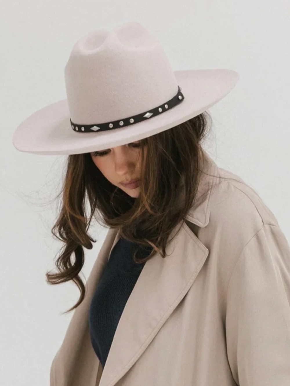 Gigi Pip Australian Wool Billie Western Style Banded Hat In Tan 59 M/L - Picture 2 of 11